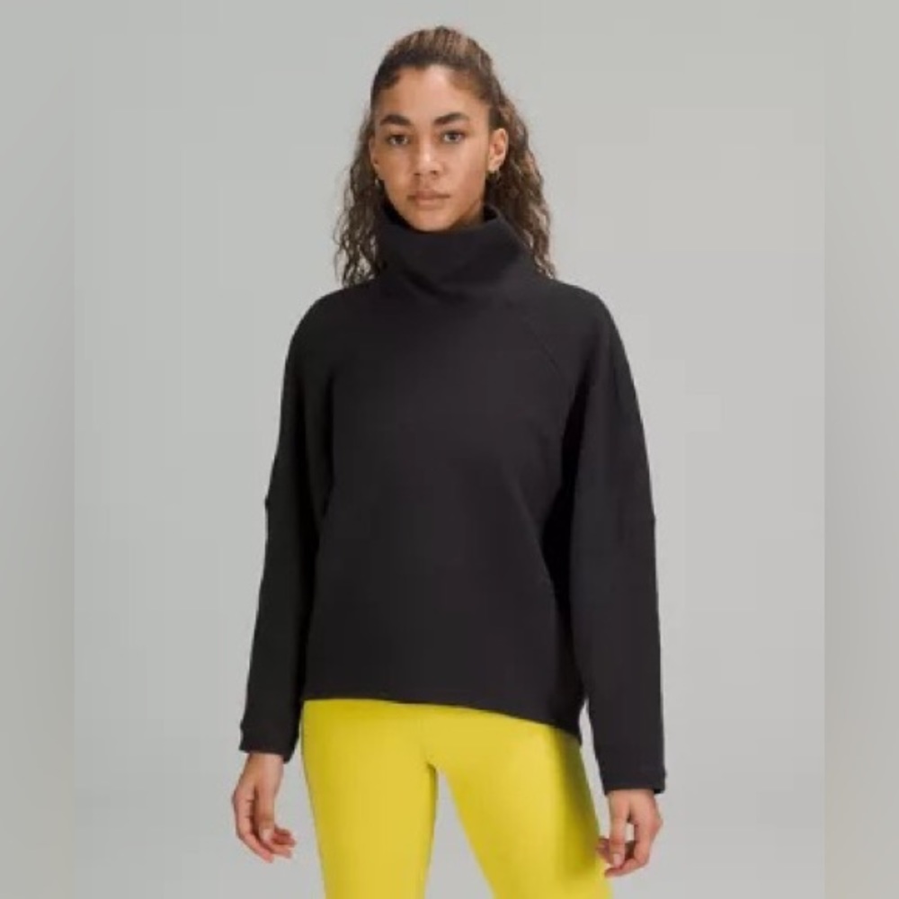 NWT Lululemon black textured funnel neck pullover sweater NEW